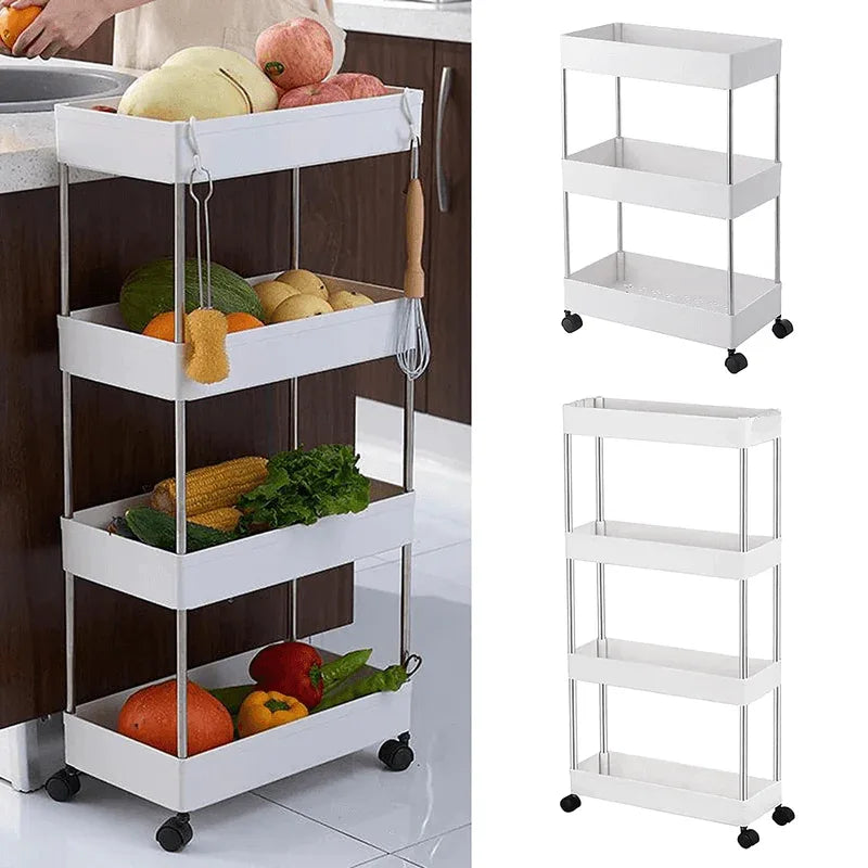 4 layer plastic kitchen storage trolley - Prozone