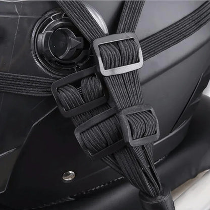 Pair of retractable elastic straps with hooks for luggage helmet - Prozone