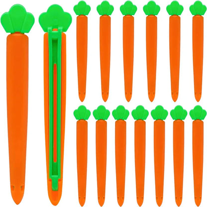 Cute carrot shape food bag sealing clips pack of 15 - Prozone