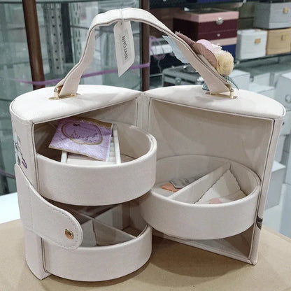 3 tier round case made of leather - Prozone