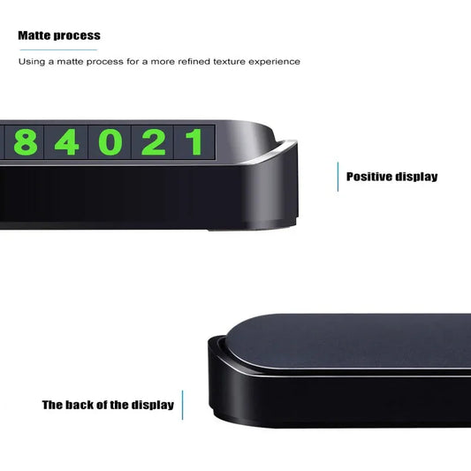 Interior car telephone number parking card - Prozone