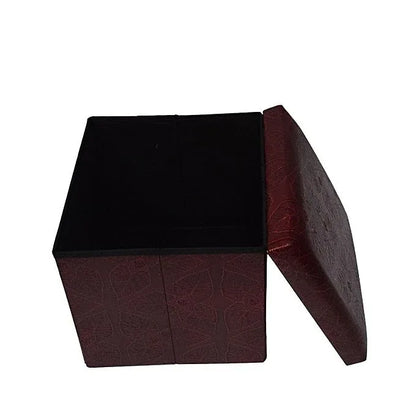 Folding storage ottoman foot rest & stool - maroon - Prozone