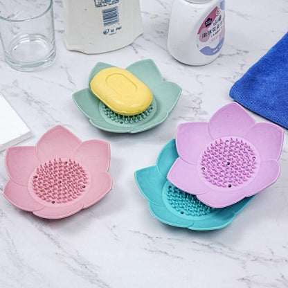 Silicone flower shape drain soap holder - Prozone