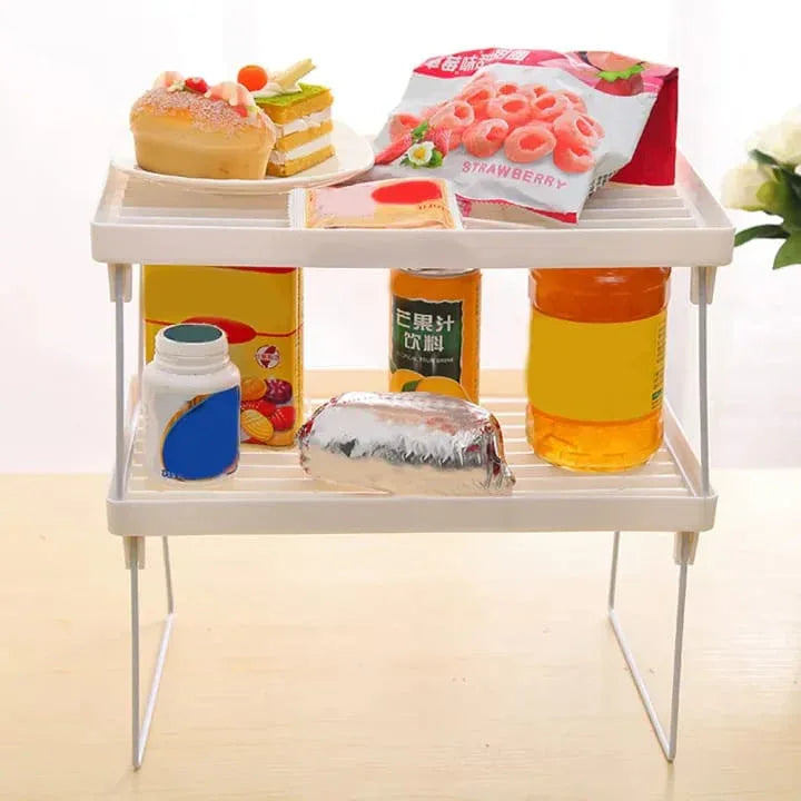 Pack Of 2 Stack Up Shelf Space Saver Plastic Racks - Prozone