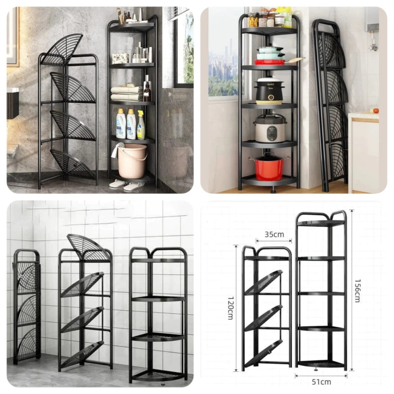 Foldable corner shelf with tripod base - Prozone
