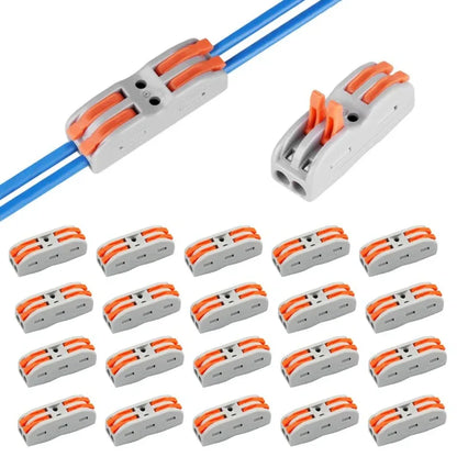 Wire connector with spring lock lever for 2 wire line - Prozone