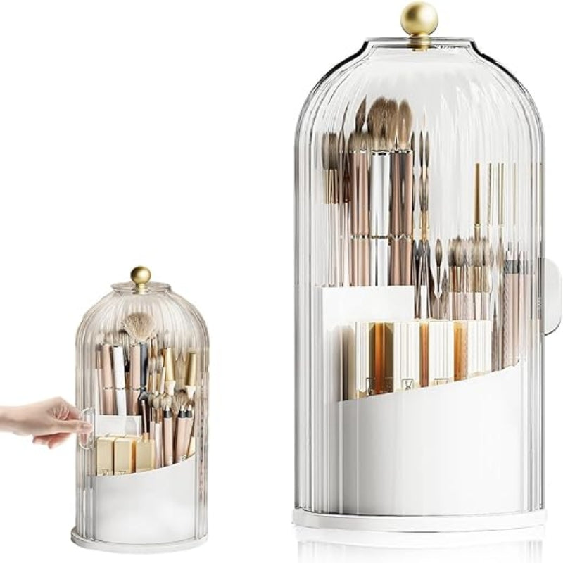 360 Rotating Clear Dustproof Makeup Brushes Organizer - Prozone