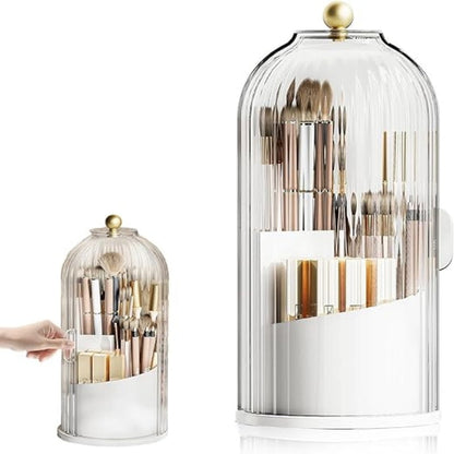 360 Rotating Clear Dustproof Makeup Brushes Organizer - Prozone