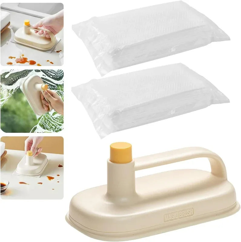 Brush with 100 disposable cleaning microfibre cloth paper kit - Prozone