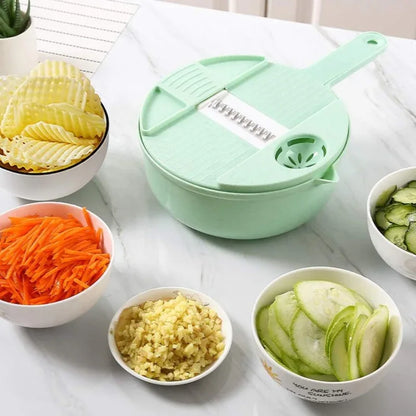 Wet basket vegetable cutter slicer drainer with handle - Prozone