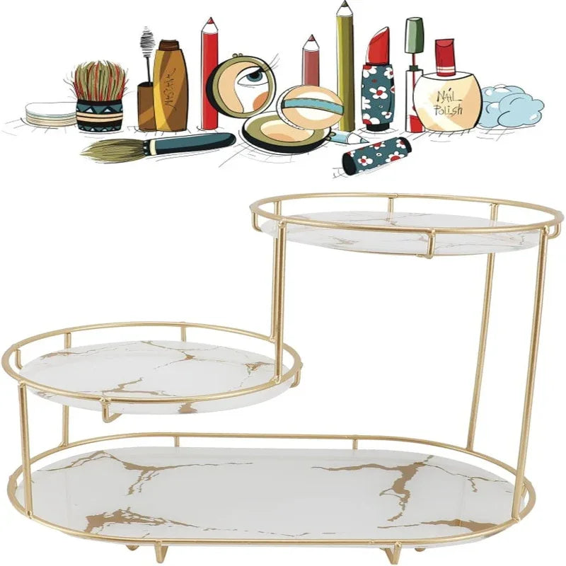 3 Tier Golden Vanity Stand - Prozone