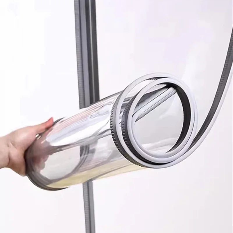 2 PCs AC Cooling Door Curtain, (1 Meter*2 Meter)Air Tight Cooling Proof, Windproof, sound proof, dustproof, Magnetic Self-Adhesive PVC Transparent Soft Curtain - Prozone