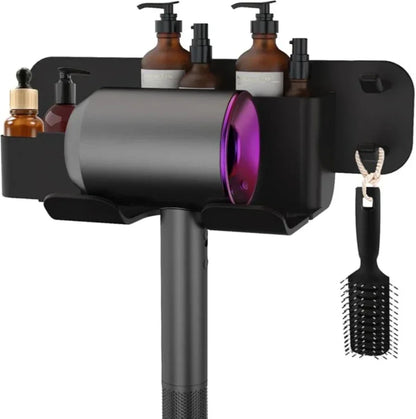 Multifunctional punch free wall mounted hair dryer storage holder - Prozone