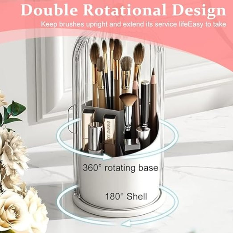 360 Rotating Clear Dustproof Makeup Brushes Organizer - Prozone
