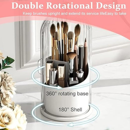 360 Rotating Clear Dustproof Makeup Brushes Organizer - Prozone