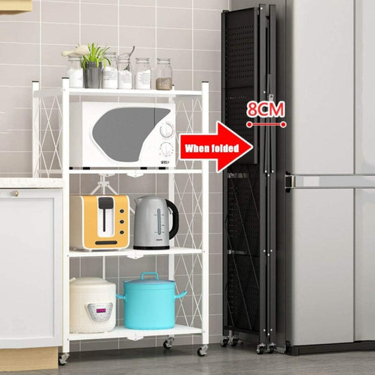 Metal wire 5layer foldable floor standing storage rack - Prozone