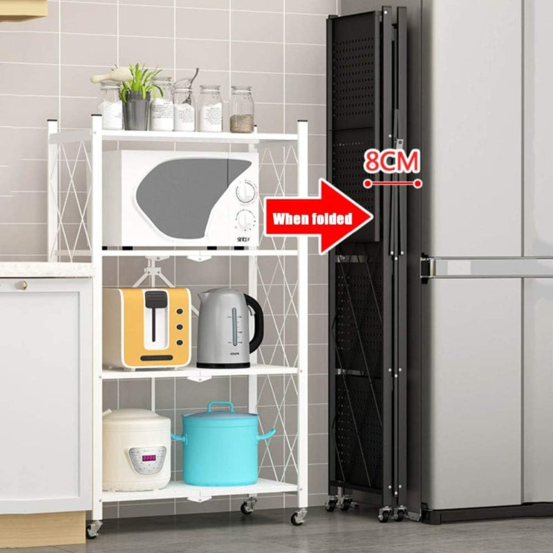 Metal wire 5layer foldable floor standing storage rack - Prozone