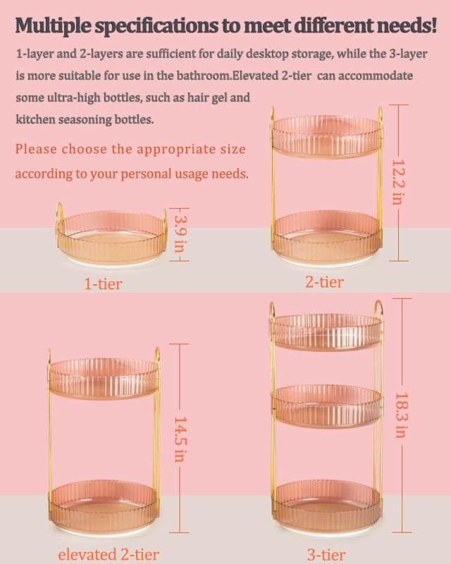 3 Layer Rotating Cosmetic Organizer Rack - Prozone