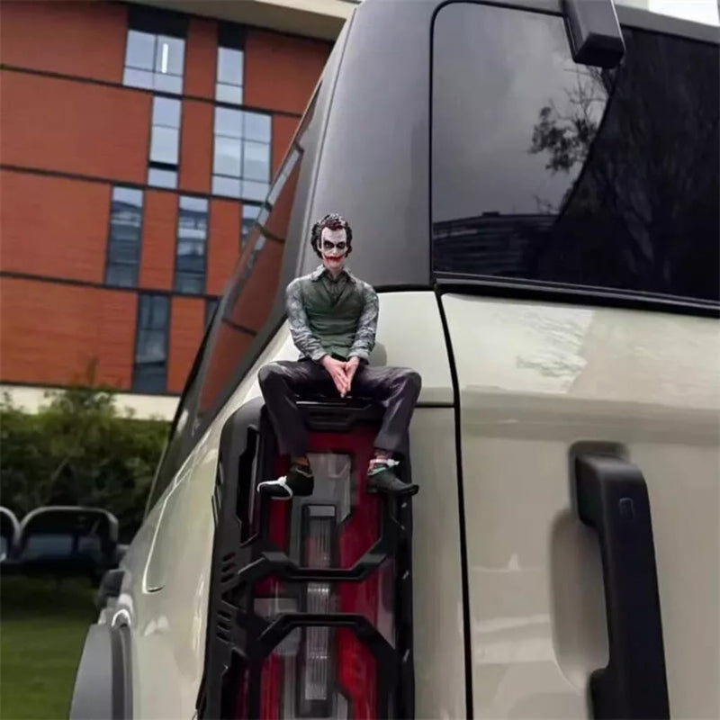 Joker....Heath Ledger Clown Sitting Ornament - Rearviw, Roof Pendant Car Rear Exterior Ornaments