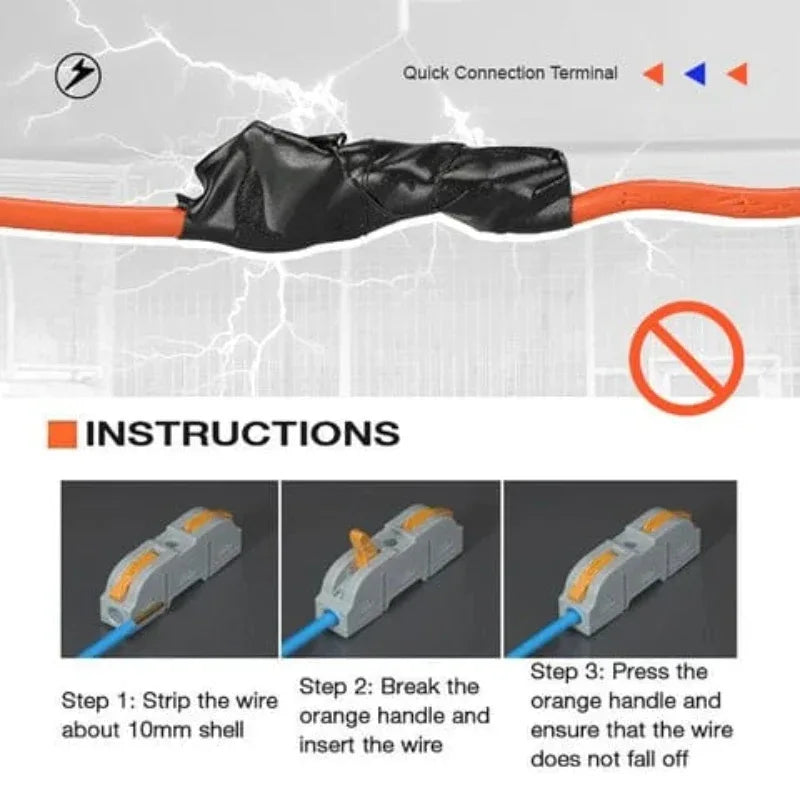 Wire connector with spring lock lever for 2 wire line - Prozone