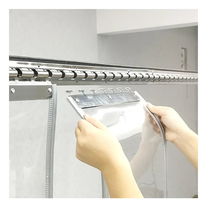 2 PCs AC Cooling Door Curtain, (1 Meter*2 Meter)Air Tight Cooling Proof, Windproof, sound proof, dustproof, Magnetic Self-Adhesive PVC Transparent Soft Curtain