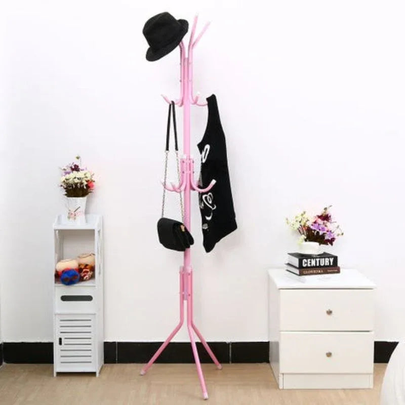 Stainless steel clothes and handbag rack-pink - Prozone