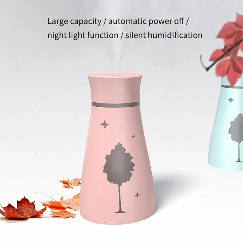 Air humidifier maple leaf oil diffuser with led night - multi - Prozone