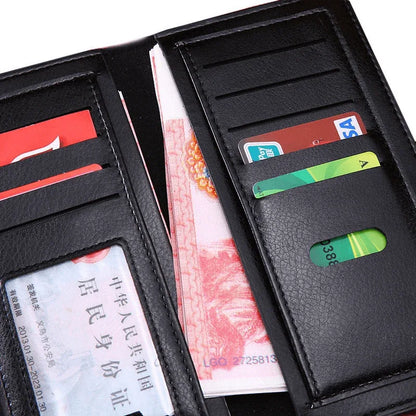 Luxury men utra-thin long wallet woven pattern - Prozone