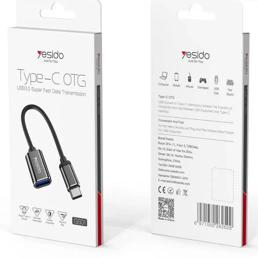 Yesido otg adapter type-c android two-in-one usb (gs01) - Prozone