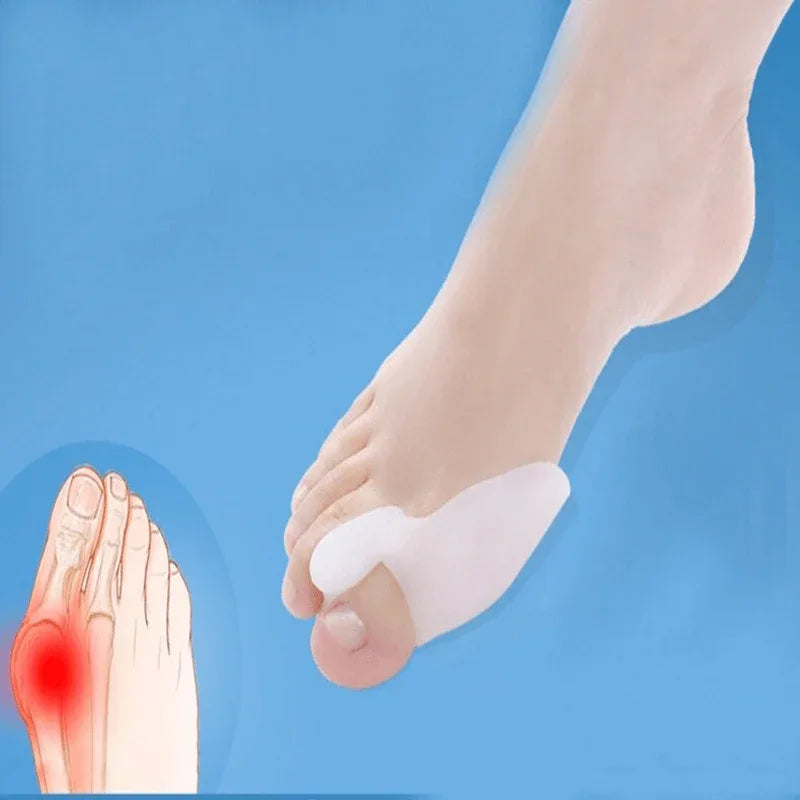 1 pair silicone foot fingers toe separator thumb valgus protector - Prozone