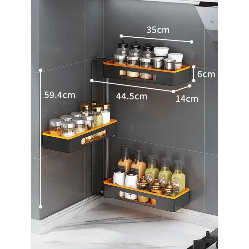 3 tier wall mounted rotating spice rack - Prozone