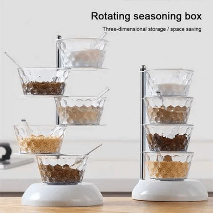 Kitchen crystal rotatable seasoning box 5 layer - Prozone