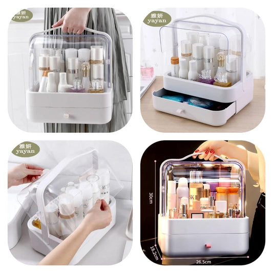 Transparent Cosmetic Box Double Sided door With Drawer - Prozone
