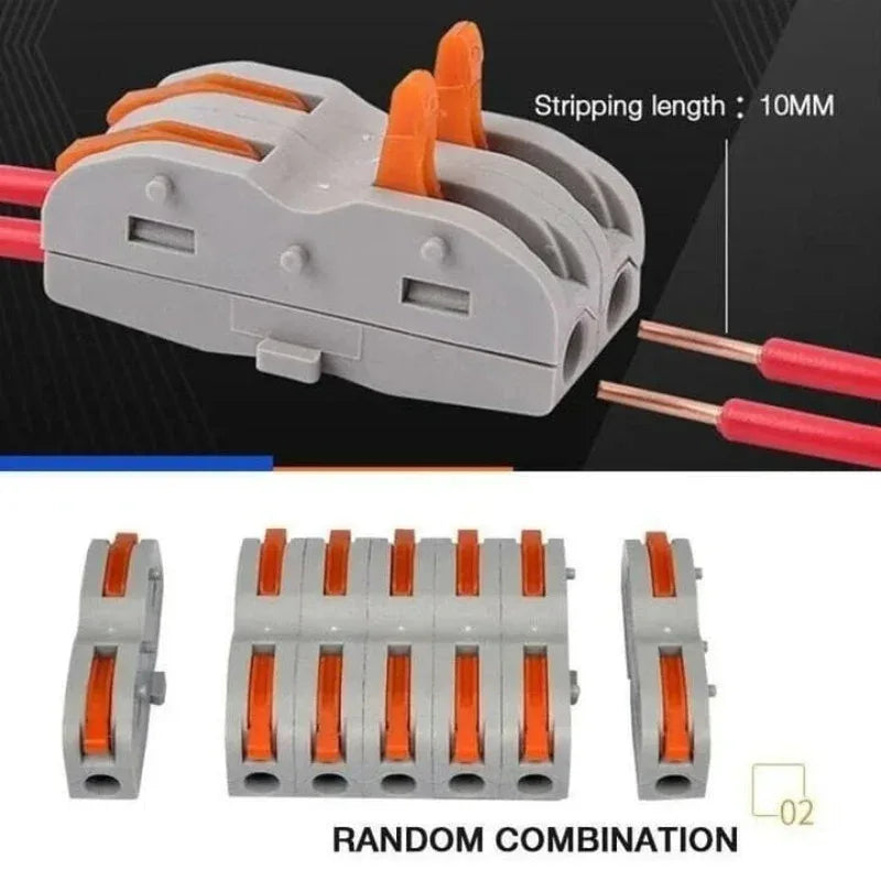 Wire connector with spring lock lever for 2 wire line - Prozone