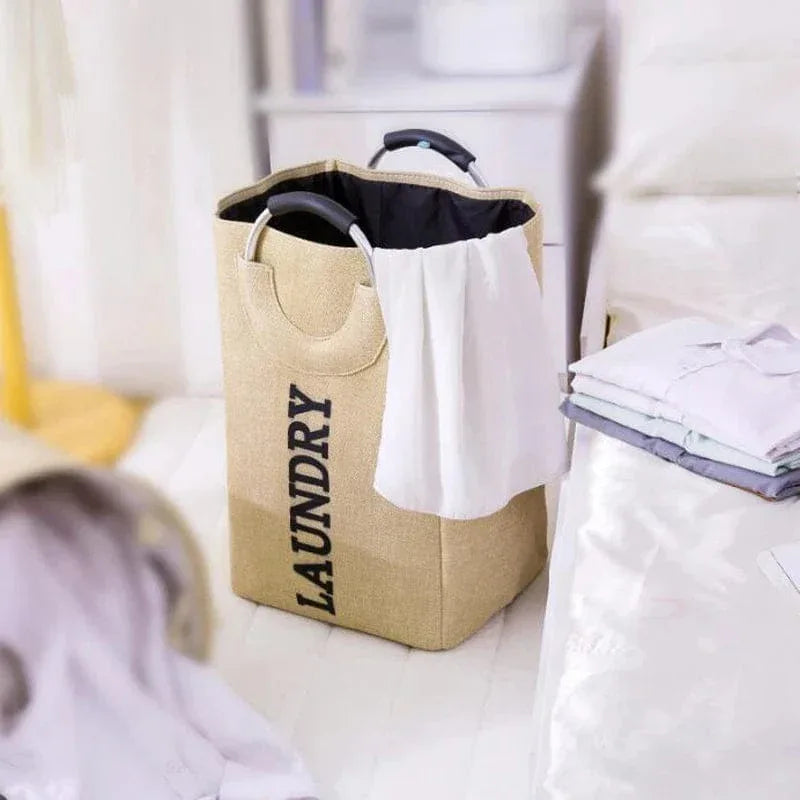 Portable Folding Laundry Basket with Steel Handle - Prozone