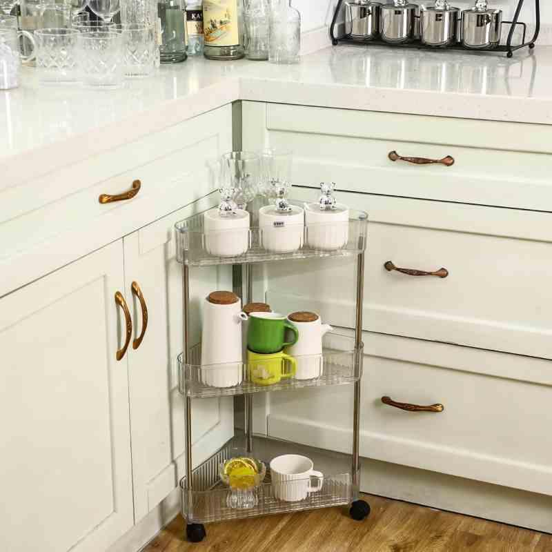 3 Tier Clear Acrylic Corner Bathroom Organizer - Prozone