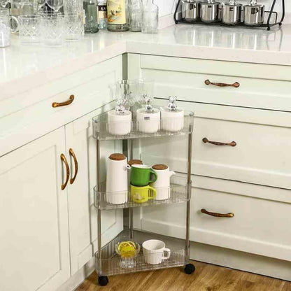 3 Tier Clear Acrylic Corner Bathroom Organizer - Prozone