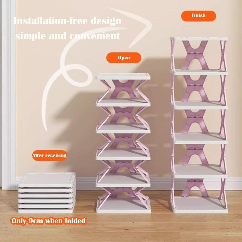 Foldable X Shape Shoe Rack