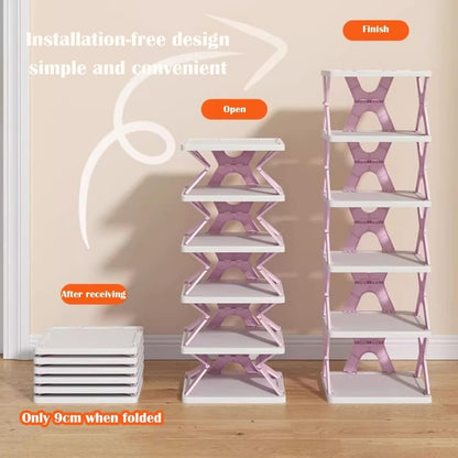 Foldable X Shape Shoe Rack