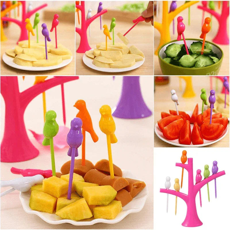 6pcs bird tree fruit forks - Prozone