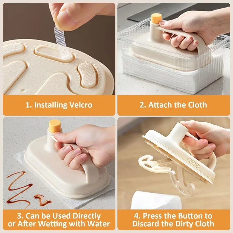Brush with 100 disposable cleaning microfibre cloth paper kit - Prozone