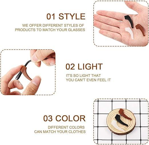10pc set silicone anti slip ear hooks for glasses - Prozone