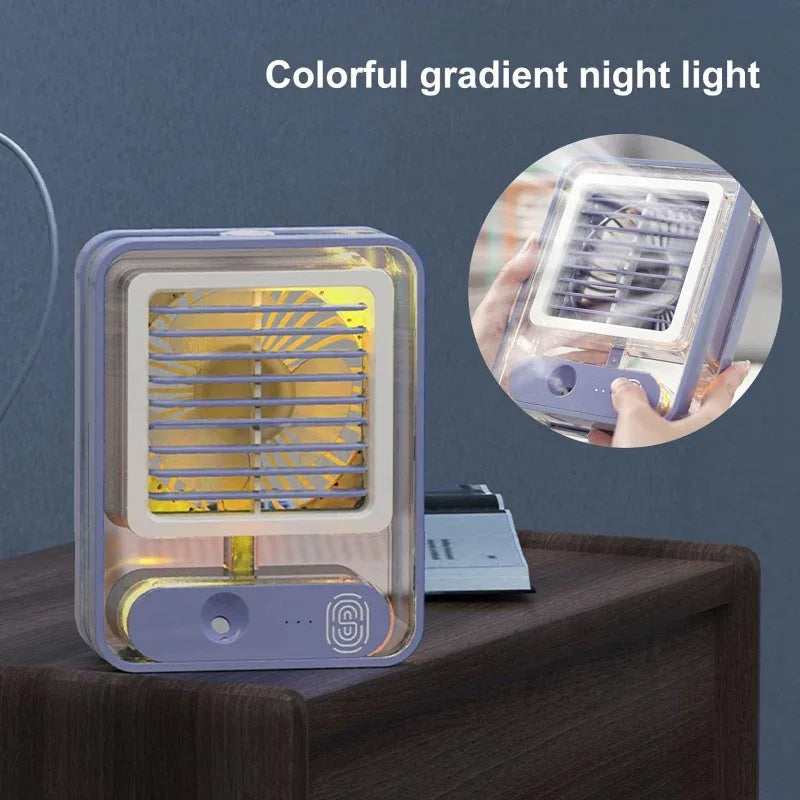 Portable air cooler desktop fan humidification spray fan usb - Prozone