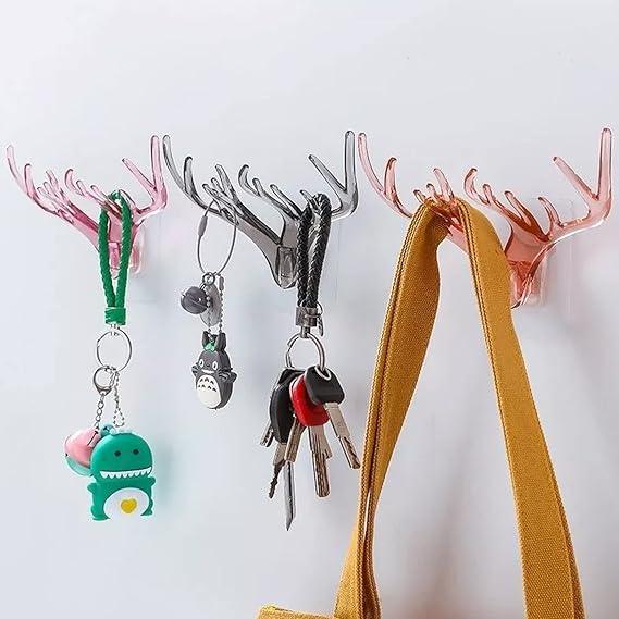Deer head horn shaped key holder sticker wall - Prozone