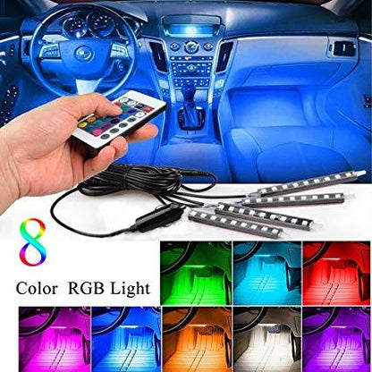 4-piece 8 color led interior lighting kit for car-ir control - Prozone