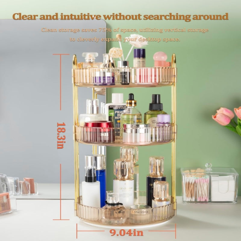 3 Layer Rotating Cosmetic Organizer Rack - Prozone