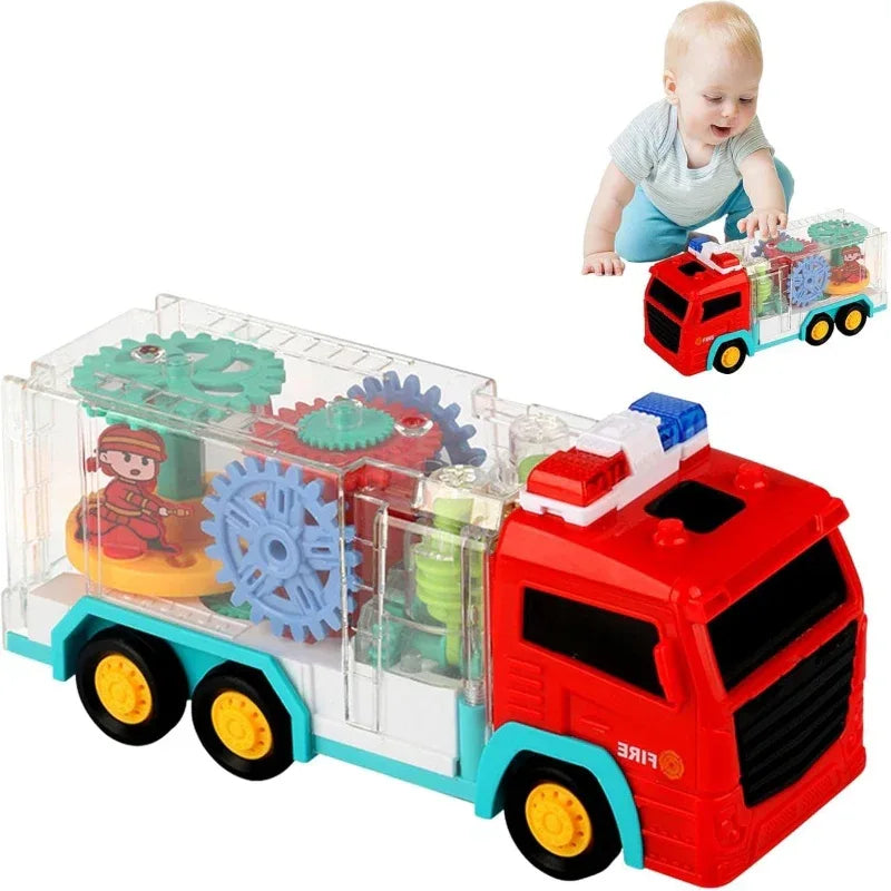 Battery Mini Fire Engine Battery Powered Fire Engine Toys with Changeable Light Sound - Prozone
