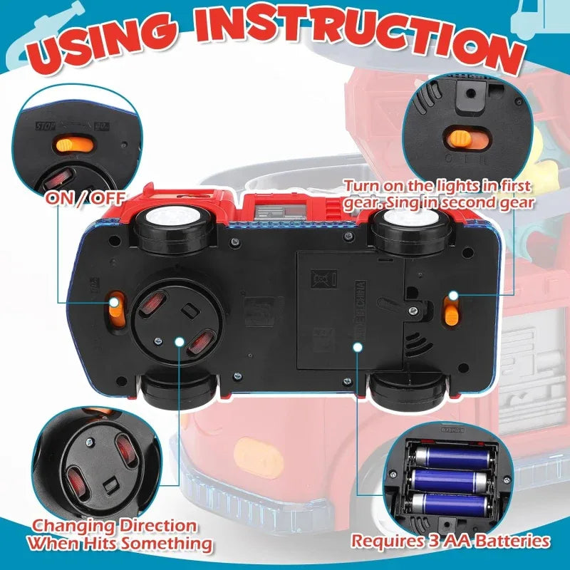 Battery operated fire truck with duck track - Prozone