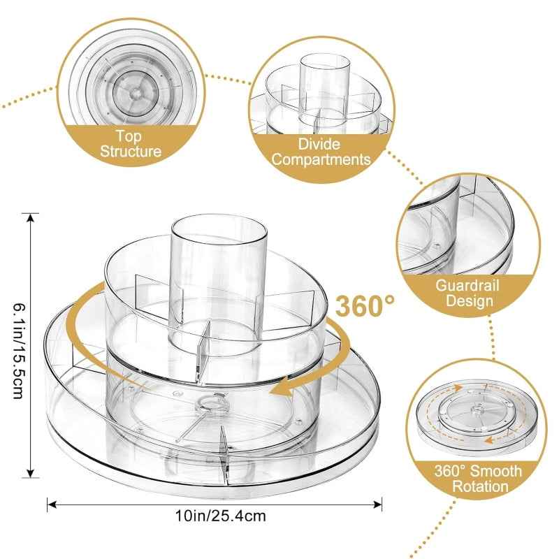 360° Rotating Acrylic Makeup Organizer - Prozone