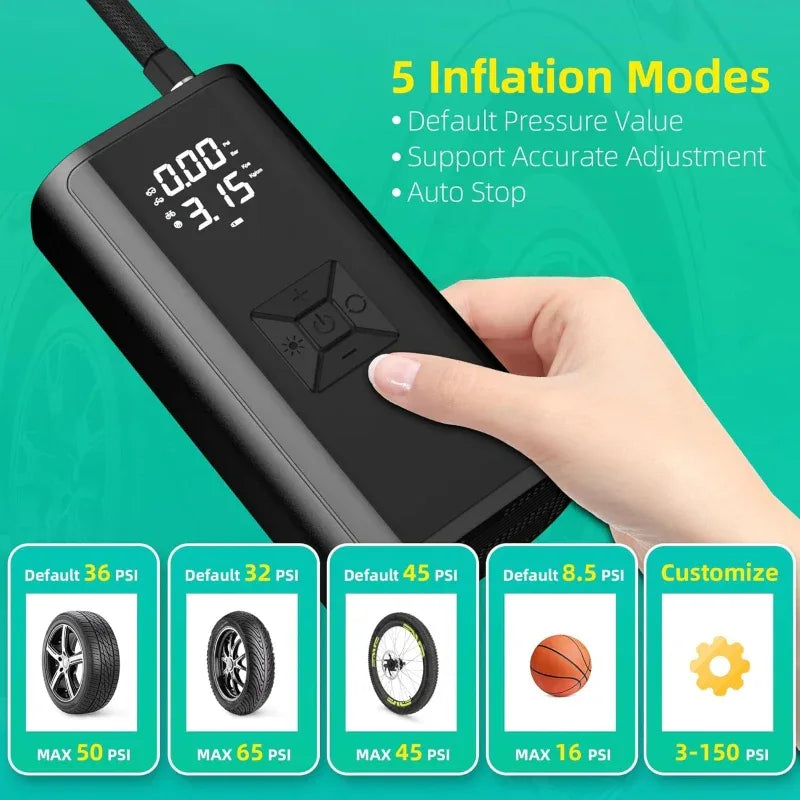 2in1 wireless car air compressor Mini Bike Electric Air Pump - Prozone